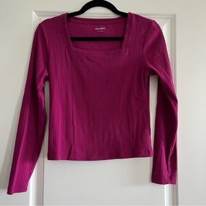 Old Navy Women’s Square Neck Ribbed Long Sleeve Shirt